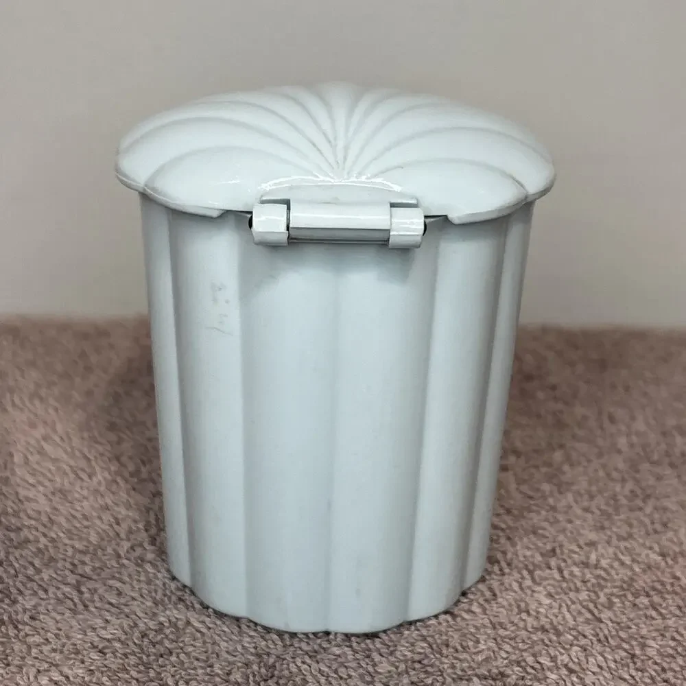 VTG 1950’s Baby Nursery Decor Blue Plastic Container Swabs Cotton Lotion Aids